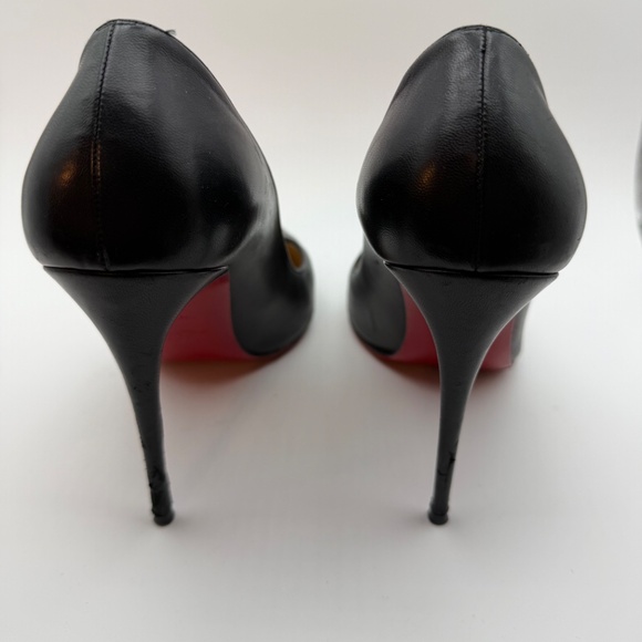 CHRISTIAN LOUBOUTIN CREASED TOE 10MM STILETTO PUMPS SIZE 41 BLACK KID - Picture 3 of 8